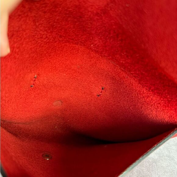 RARE Libby Lane Red Pebbled Leather Envelope Small Pouch Clutch Bag - Picture 9 of 9